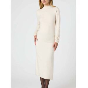 French Connection Cosysoft Side Split Midi Dress Women’s Size XS Oatmeal Casual